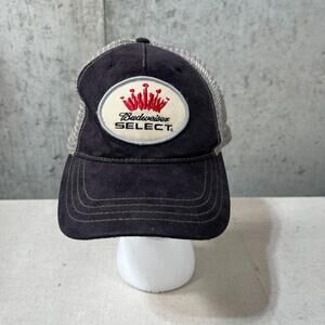 Men's Budweiser Select  Logo Adj Snapback Black Mesh Trucker Ball Cap Baseball